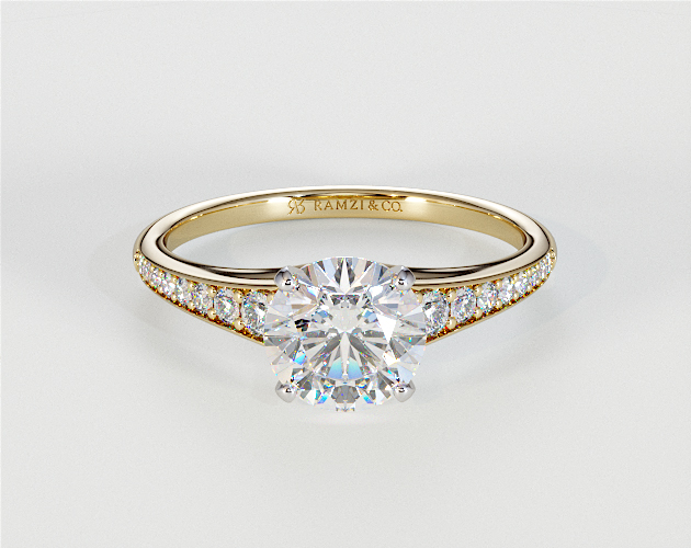 Classic Tapered Band Side Stone Engagement Ring