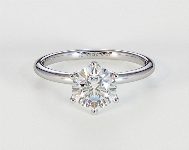 Six Claw Petals Solitaire Diamond Engagement Ring, Popular Engagement Ring Styles